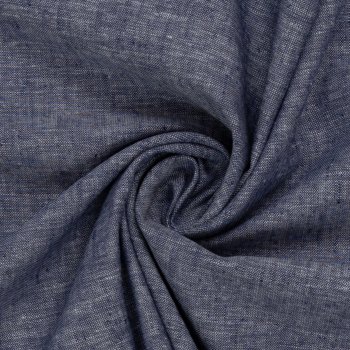 Leinen- Baumwoll Mischgewebe "Paul" dunkelblau meliert